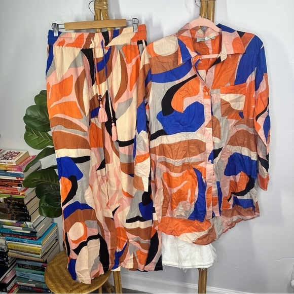 true Destinations Tops - True Destinations Resort Wear Beachy Flowy Set sz S/L